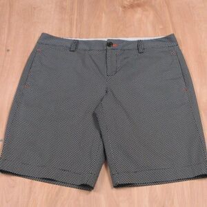 TOMMY HILFIGER Bermuda Shorts Women's Size 8 Black White Polka Dot Skimmer Capri